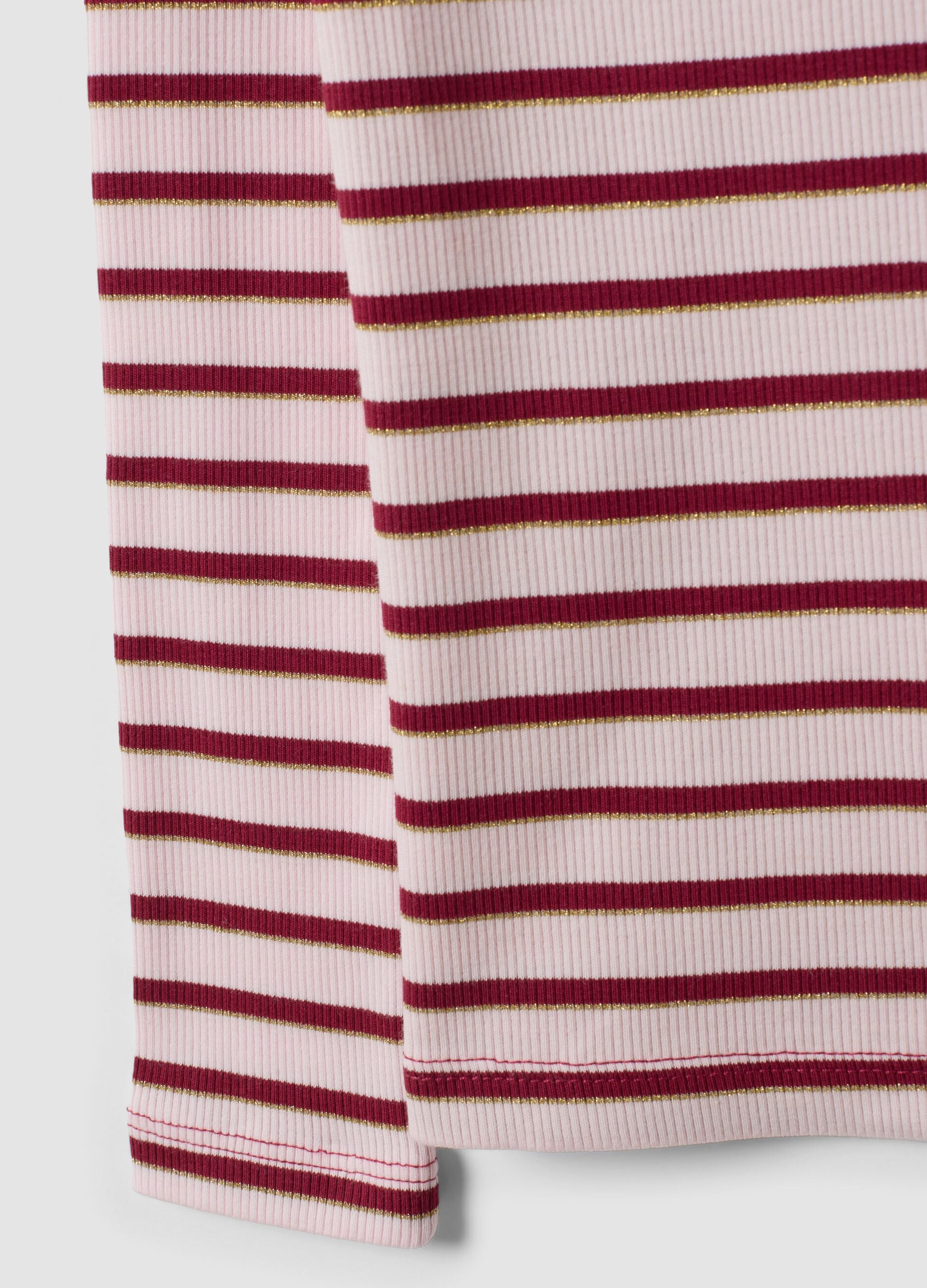 Girls&rsquo; multicolour striped stretch-cotton T-shirt with embroidery