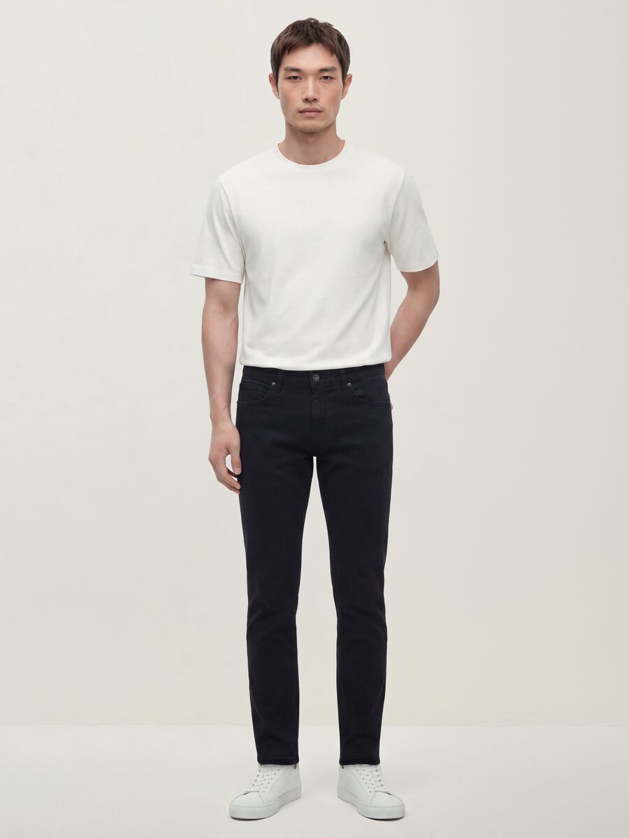 Black stretch cotton slim-fit denim jeans_0