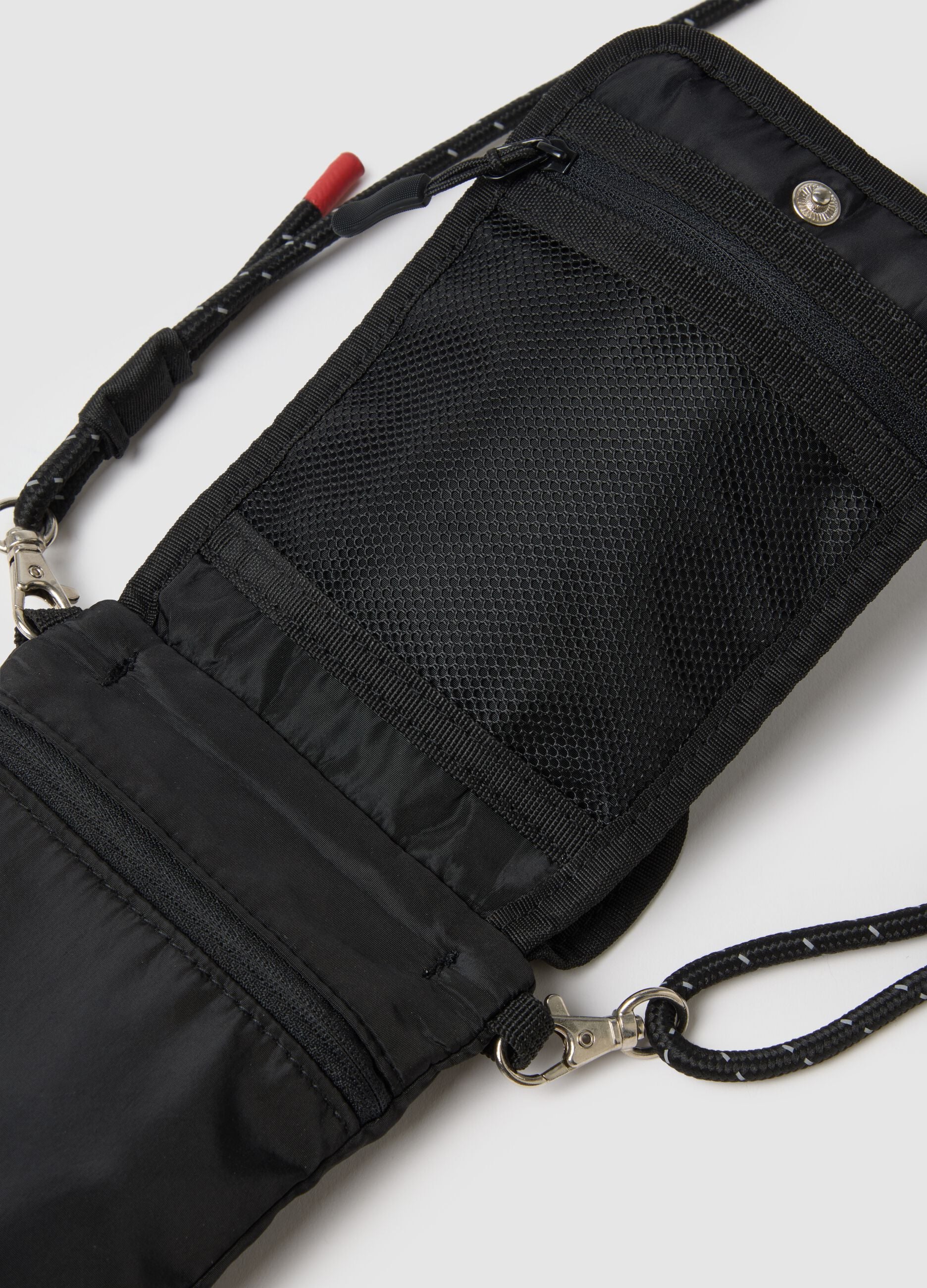 Black utility bag with shoulder strap