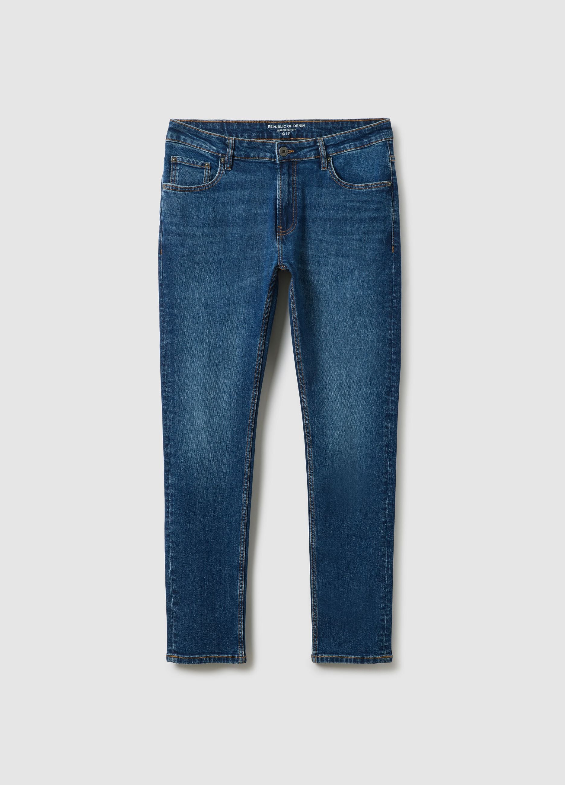 Super skinny fit blue cotton jeans