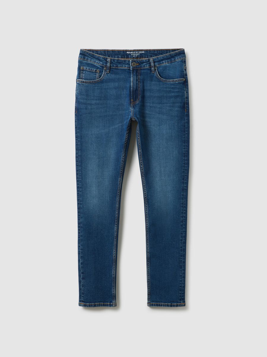 Super skinny fit blue cotton jeans_4
