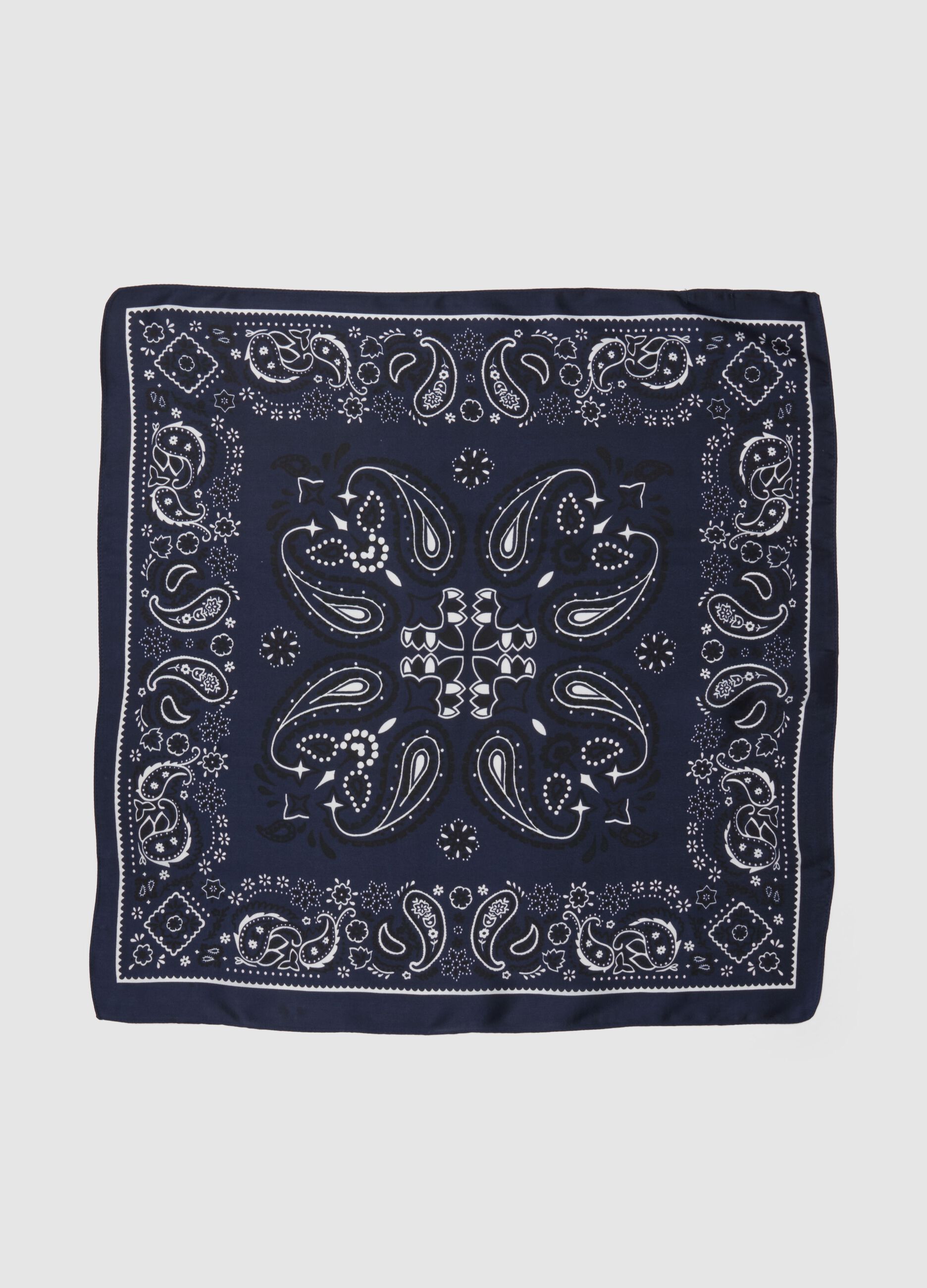 Blue regular-fit bandana with paisley pattern