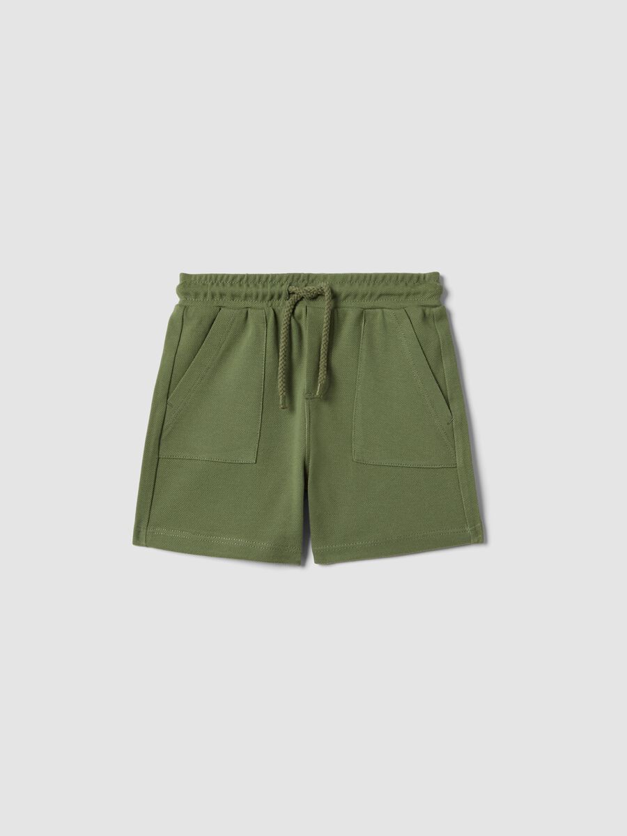 Shorts in puro cotone organico verdi da bimbo regular fit_0