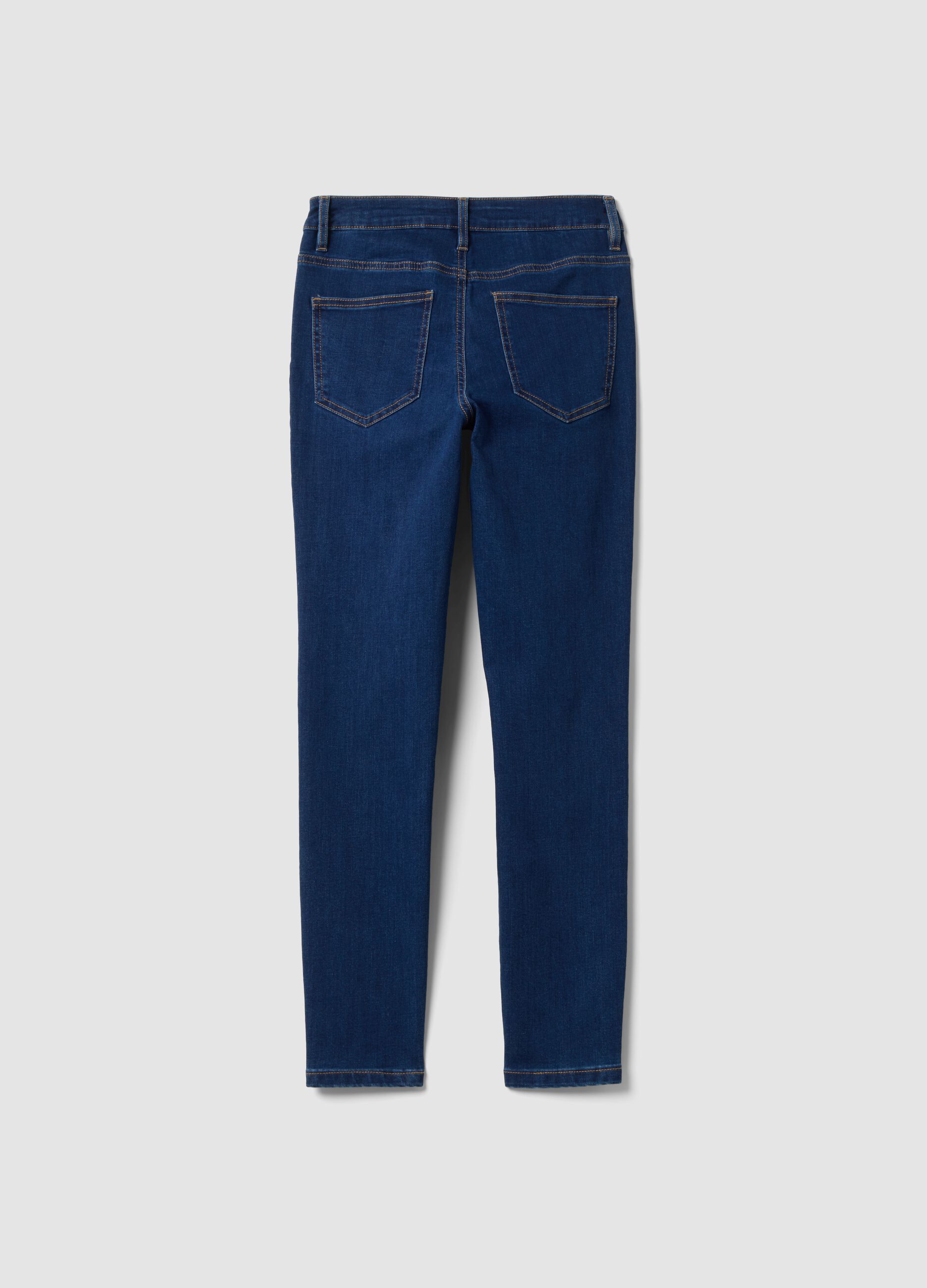 Blue skinny-fit jeans in stretch cotton and viscose