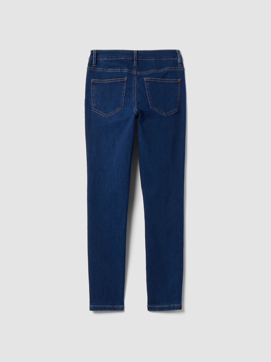 Blue skinny-fit jeans in stretch cotton and viscose_5