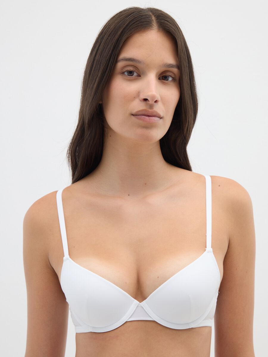 Women's White Stretch-Mix Bra_0