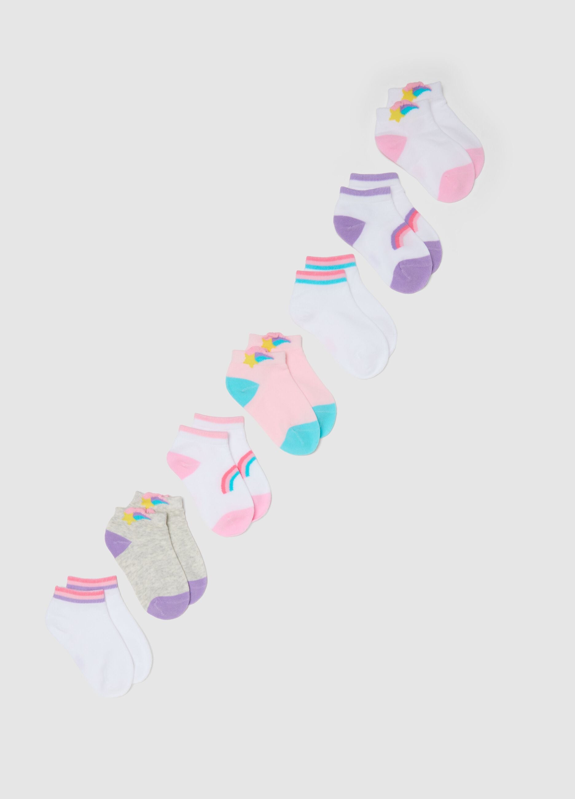 Multipack of multicolour cotton blend girl's socks regular fit