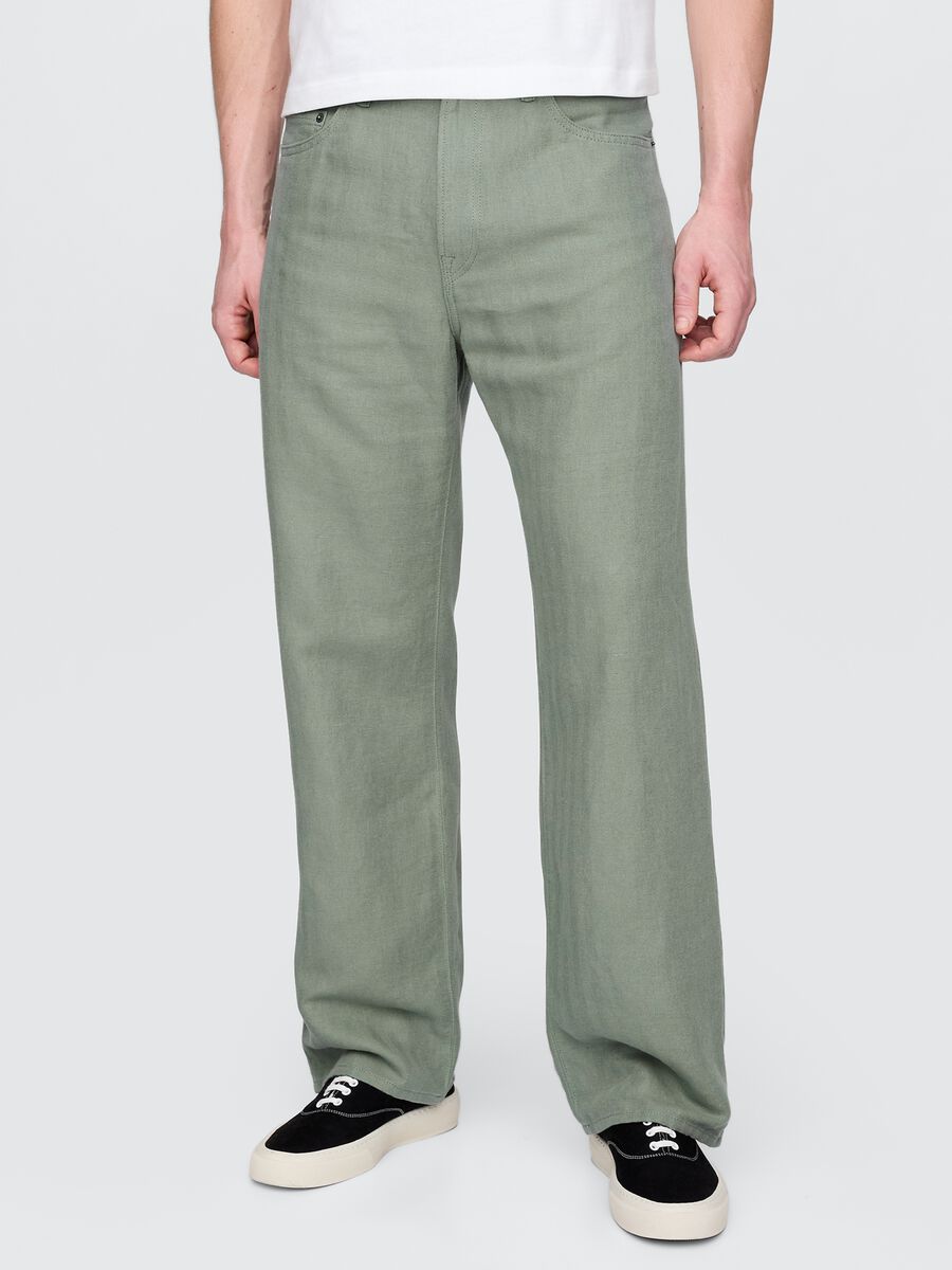 Pantaloni in lino e cotone_1