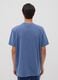 Blue pure cotton short-sleeve logo T-shirt_3