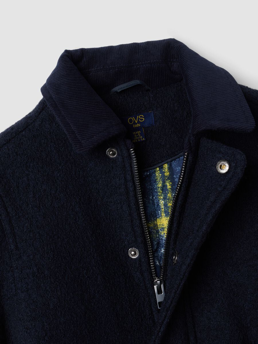 Blue regular-fit wool and viscose blend coat_2
