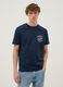 Blue short-sleeved T-shirt in 100% cotton_0