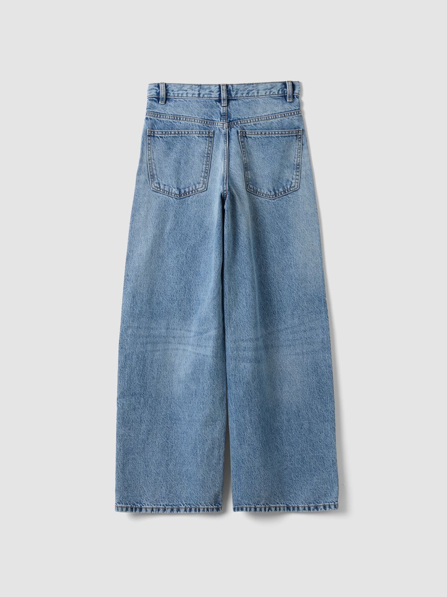 Light blue pure cotton denim jeans, skater fit_1