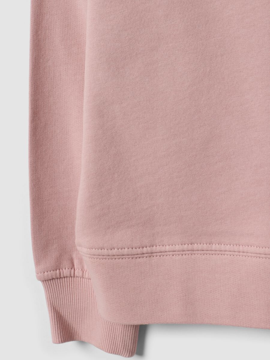 Pink pure cotton crew-neck sweatshirt with heart for girls_3
