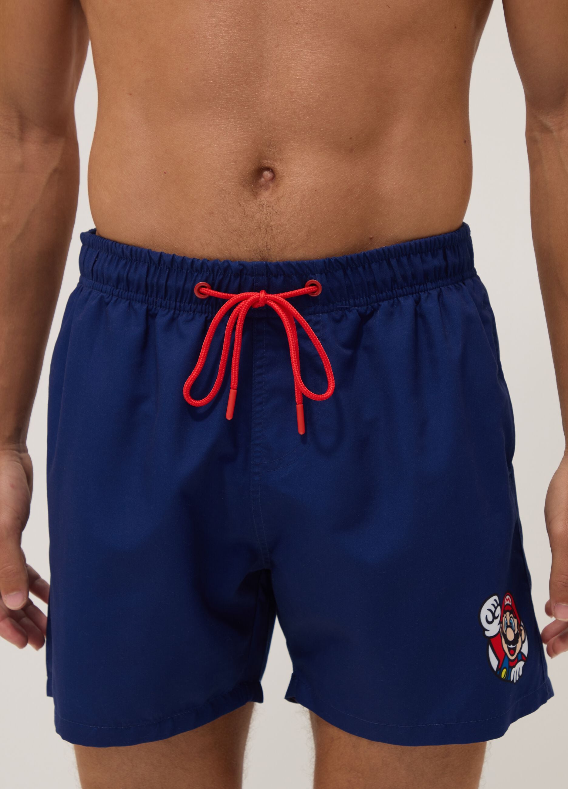 Blue Beach Boxers with Super Mario Print
