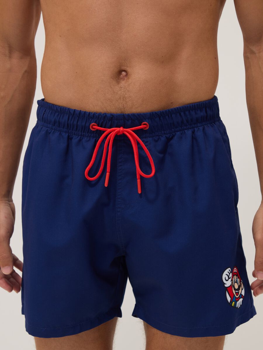 Blue Beach Boxers with Super Mario Print_1