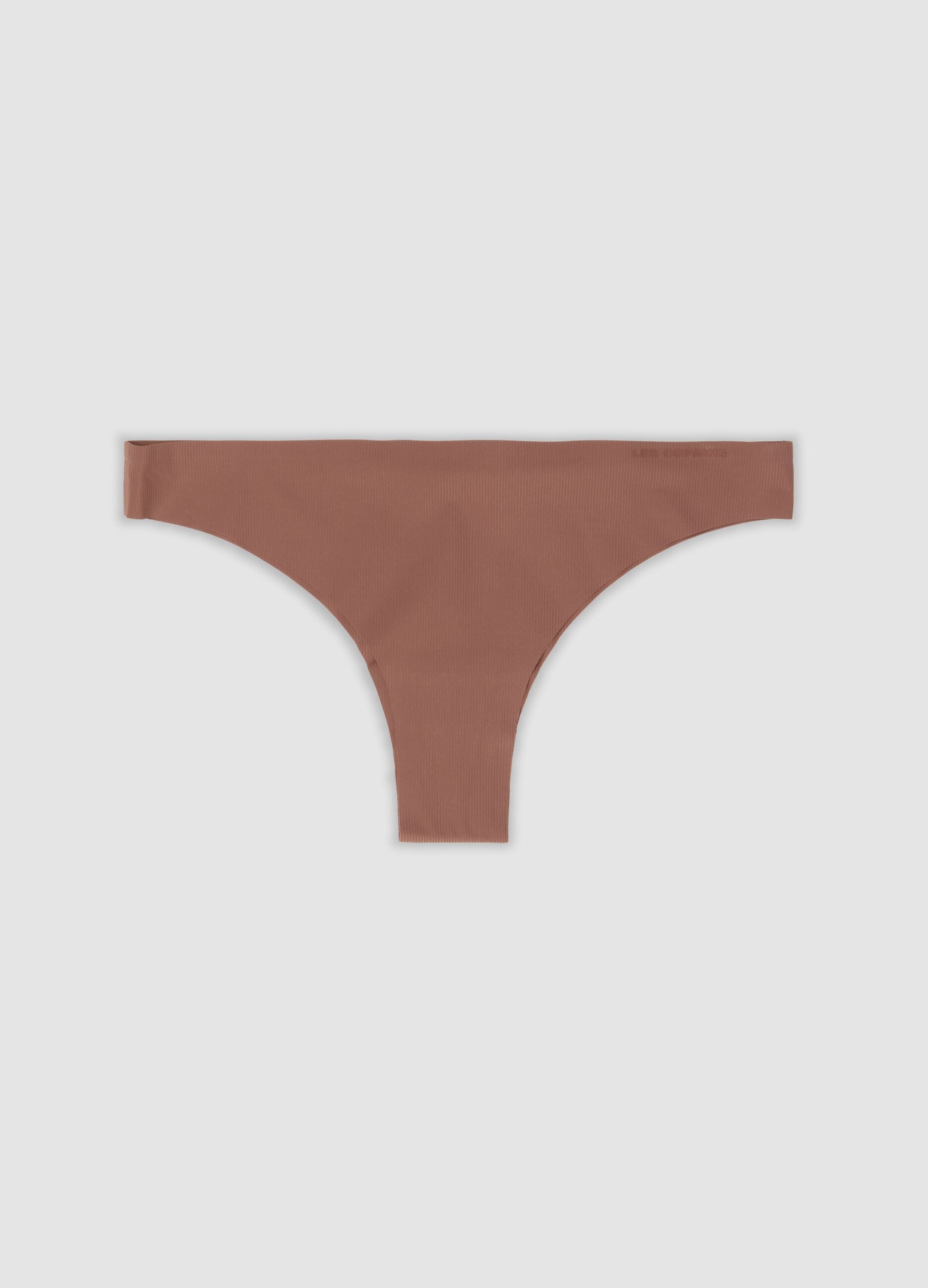 Brown organic cotton Brazilian briefs with regular waist