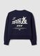 Blue cotton-blend crew-neck sweatshirt with print_1