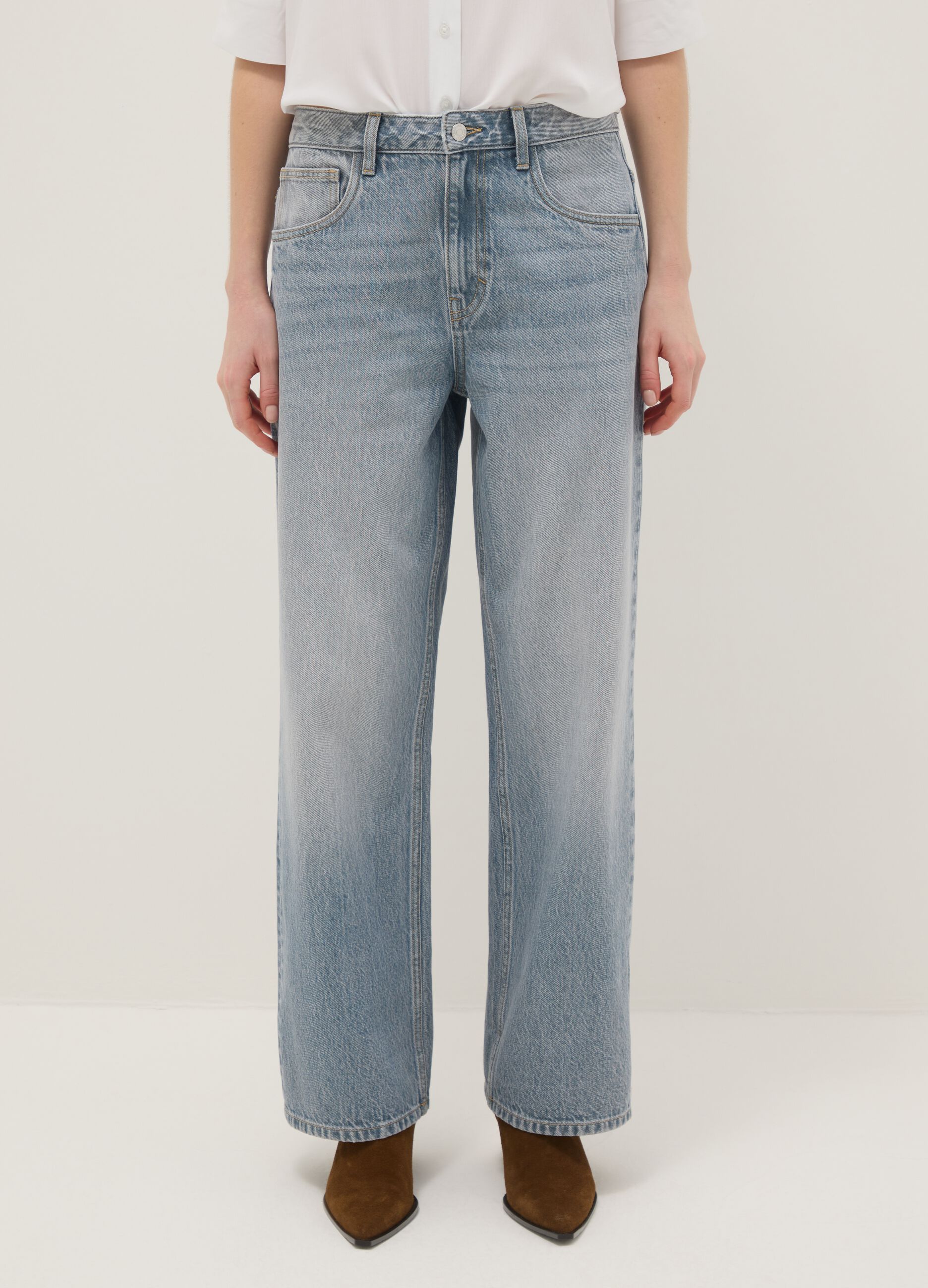 Baggy Jeans in Pure Light Blue Cotton