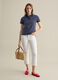 Blue and white striped polo shirt in piquet_0