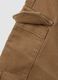 Brown pure cotton cargo trousers for baby boy_3