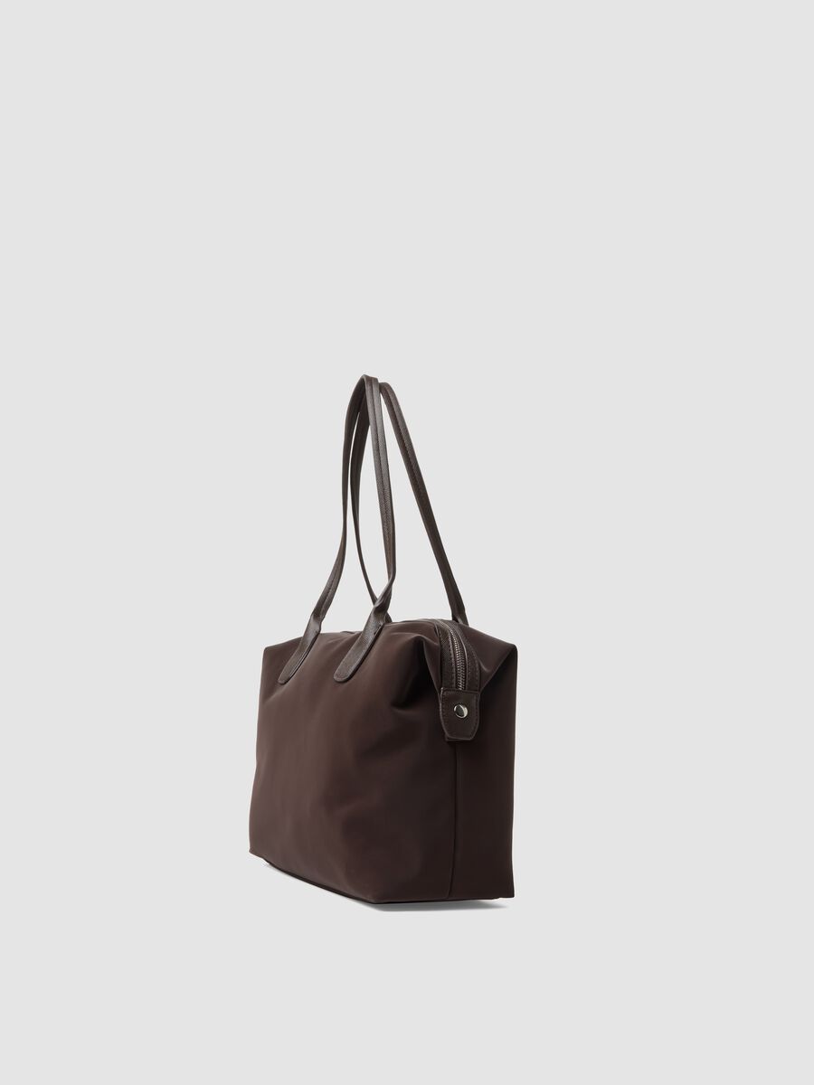 Brown handbag with double handles and zip_1