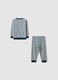 Baby multicolour striped pure cotton pyjamas with print_1