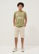 Green pure cotton set with T-shirt and shorts_0