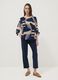 Blue stretch viscose trousers, regular fit_0