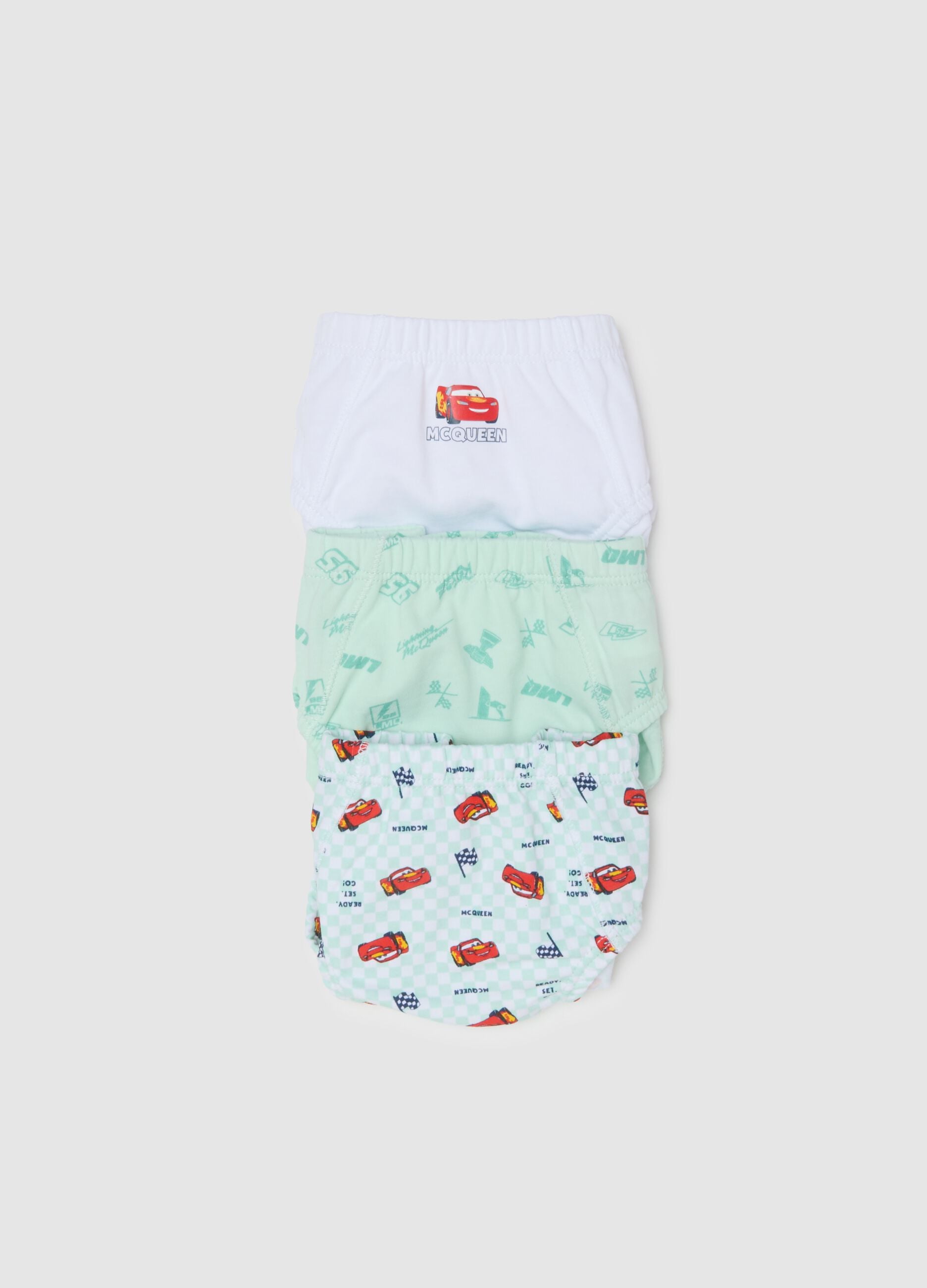 Tripack of children's multicolour cotton briefs with Cars prints