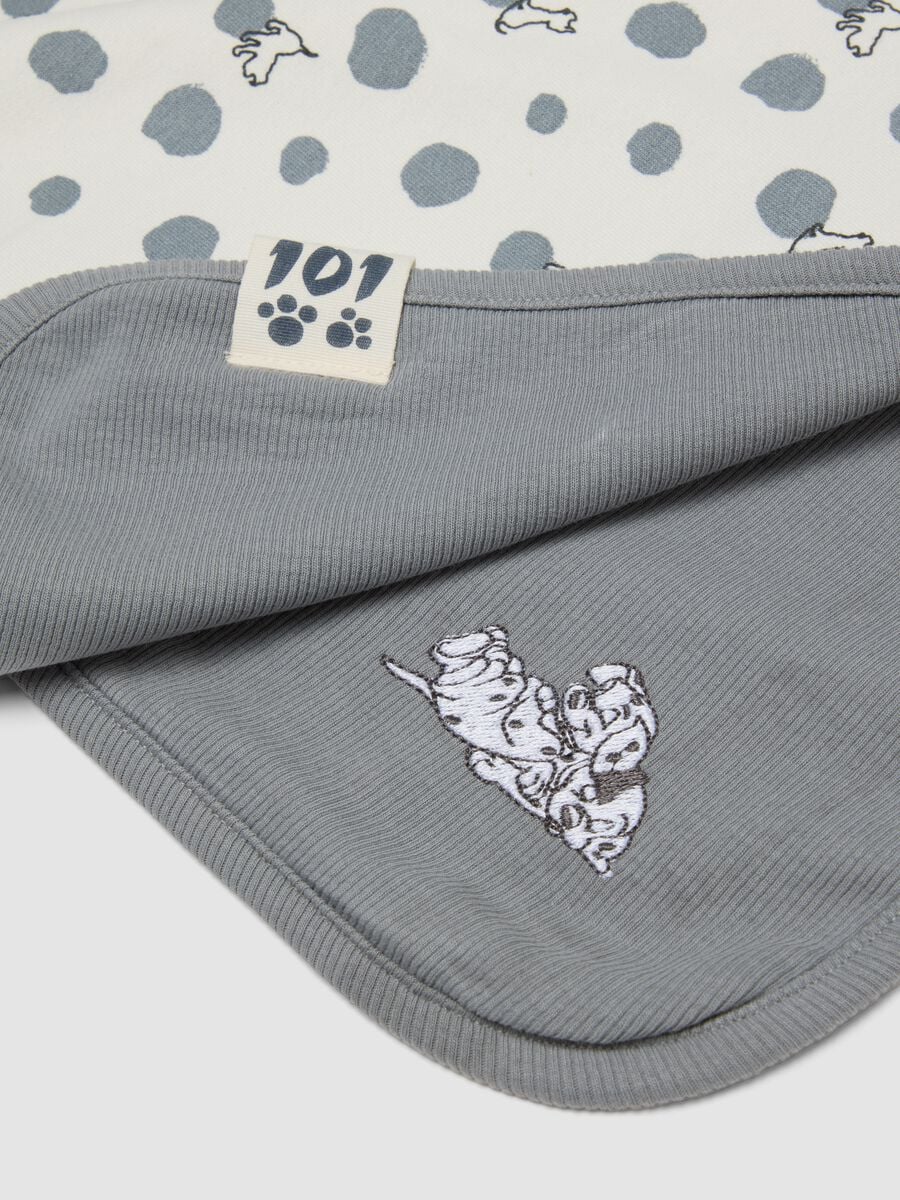 Grey pure organic cotton baby blanket with 101 Dalmatians embroidery_2