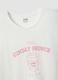 White organic cotton pyjama T-shirt with front slogan_5