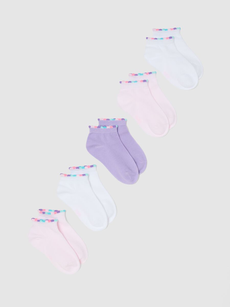 Girls' multicolour cotton blend socks multipack_0