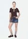 Brown cropped stretch-cotton polo with print, regular fit_1
