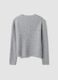 Grey crew-neck cardigan in lyocell and wool blend, oversized fit_6