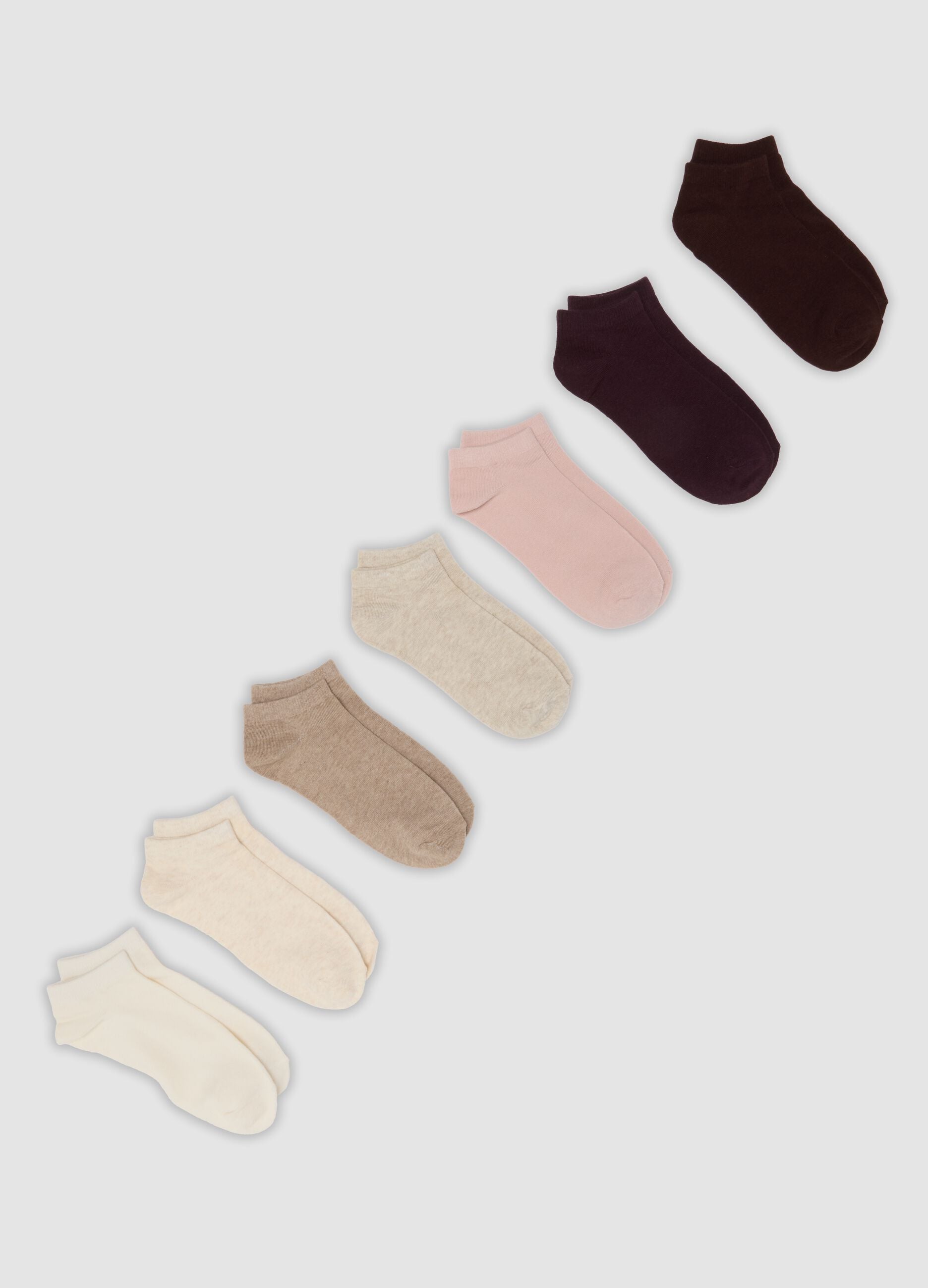 Seven-pack of organic cotton blend ankle socks