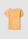 Girls' fitted orange stretch cotton T-shirt_4
