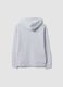 Grey hooded zip-up sweatshirt in pure organic cotton for boys, relaxed fit_5
