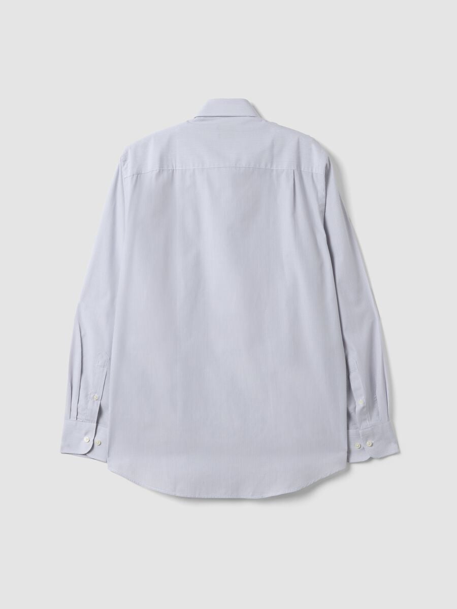 Grey easy-iron cotton-blend shirt with fine stripes, regular fit_6