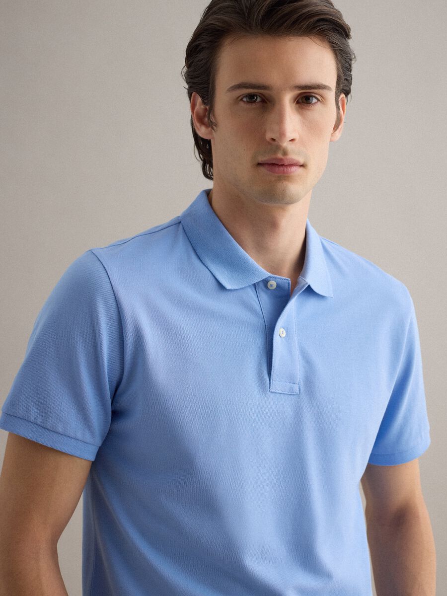 Sky Blue Supima Cotton Polo Shirt, Regular Fit_1