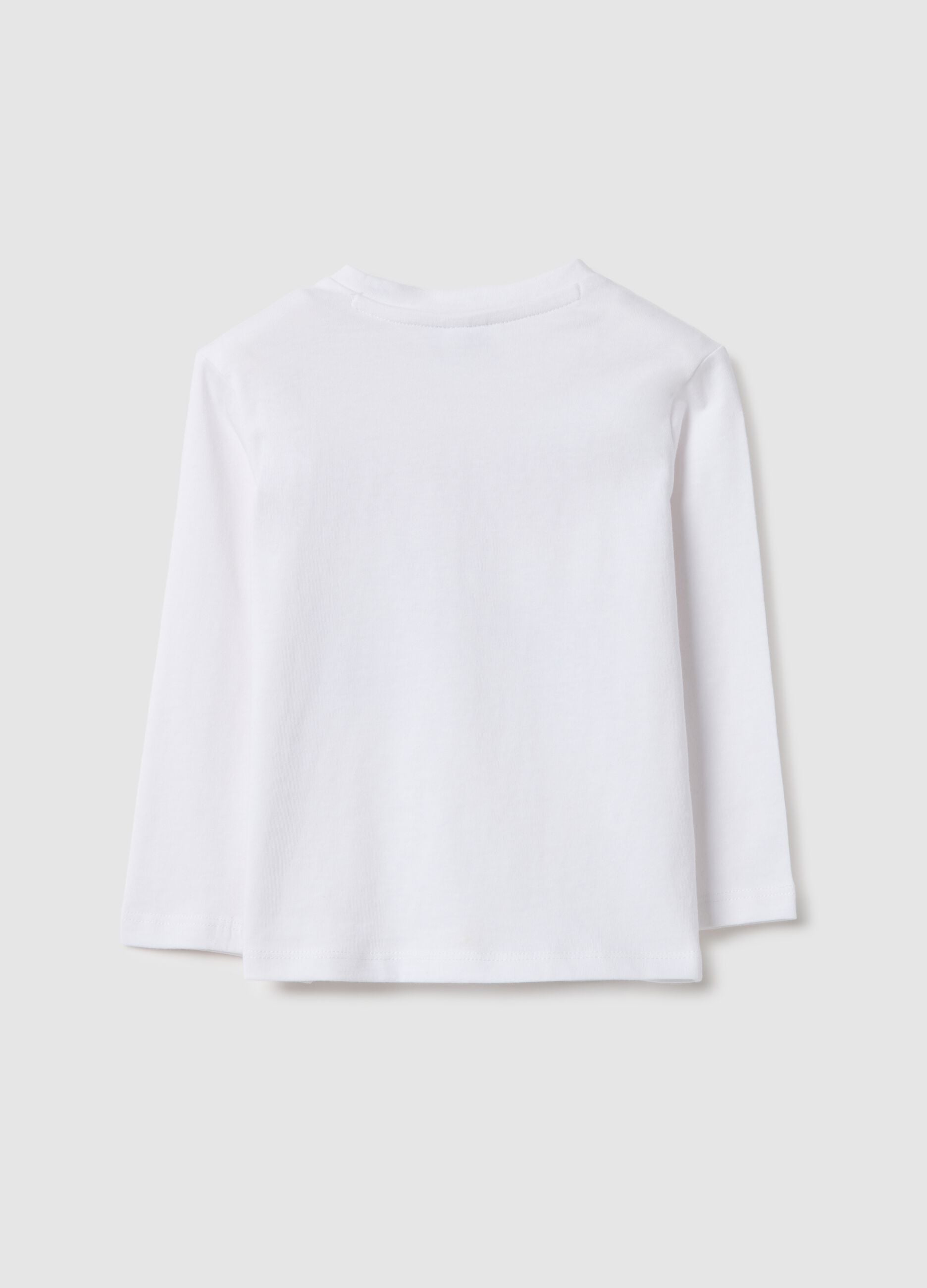 White pure cotton toddler t-shirt regular fit with tiger