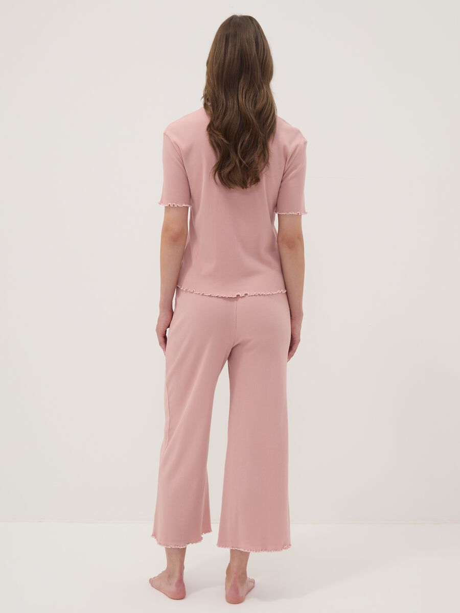 Pink pure organic cotton ribbed pyjamas_3