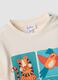 Beige pure cotton T-shirt and shorts set for baby boy, regular fit_2