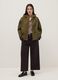Regular fit green cotton blend parka jacket with hood_1