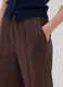 The Iconic Pants brown wide-leg joggers in stretch viscose_3