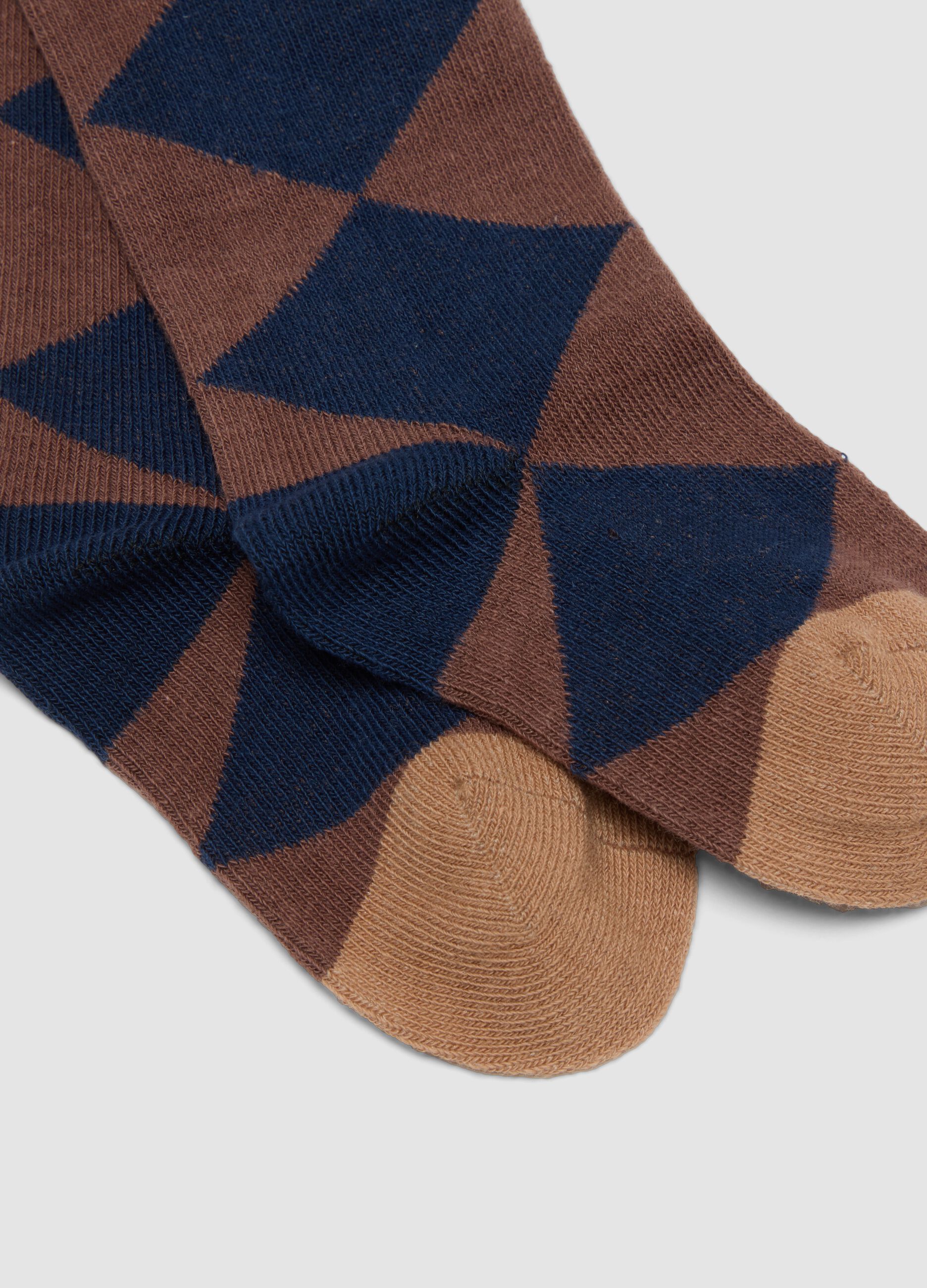 3-pack of long brown socks in stretch organic cotton