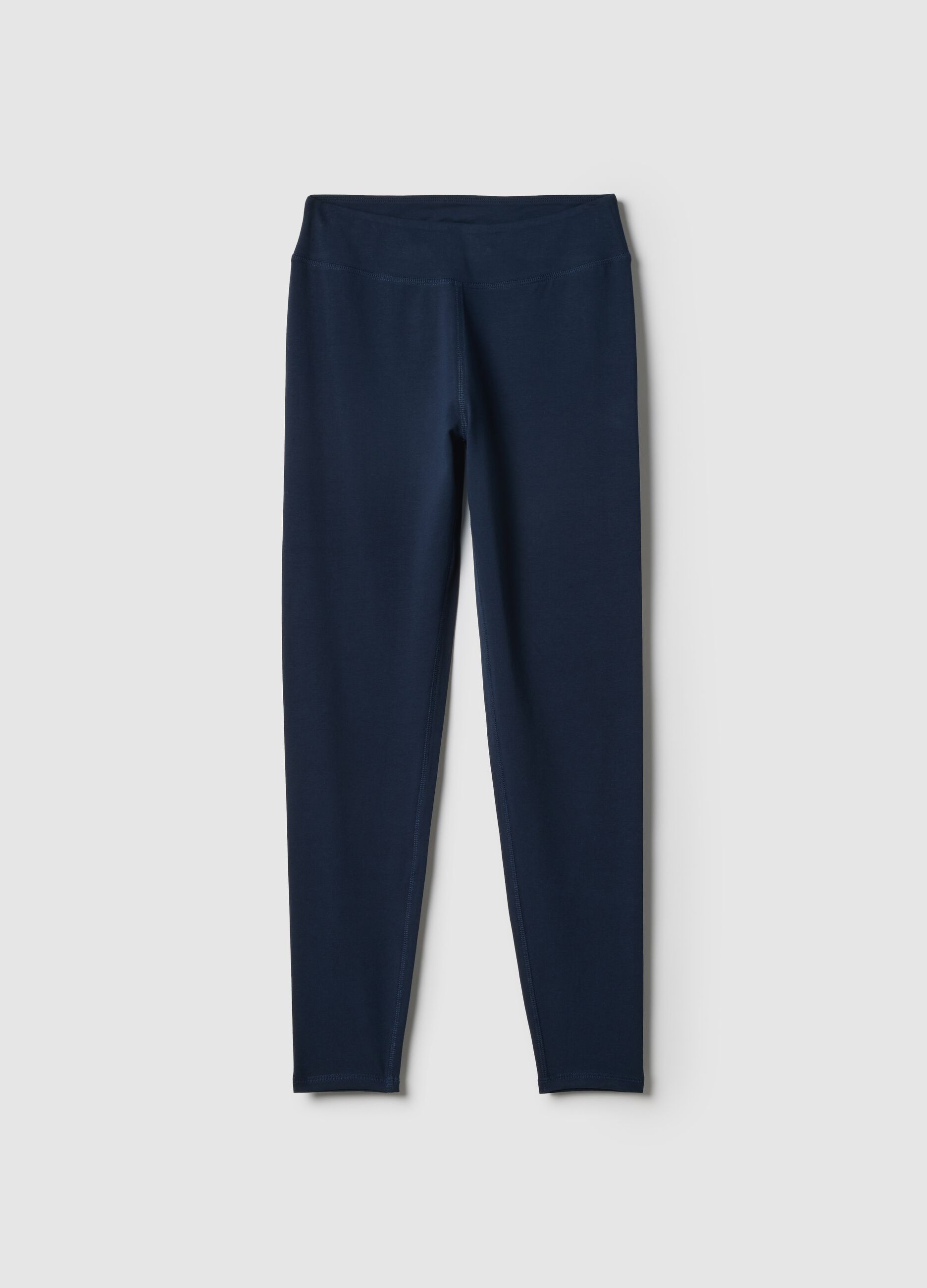 Blue slim-fit stretch cotton leggings