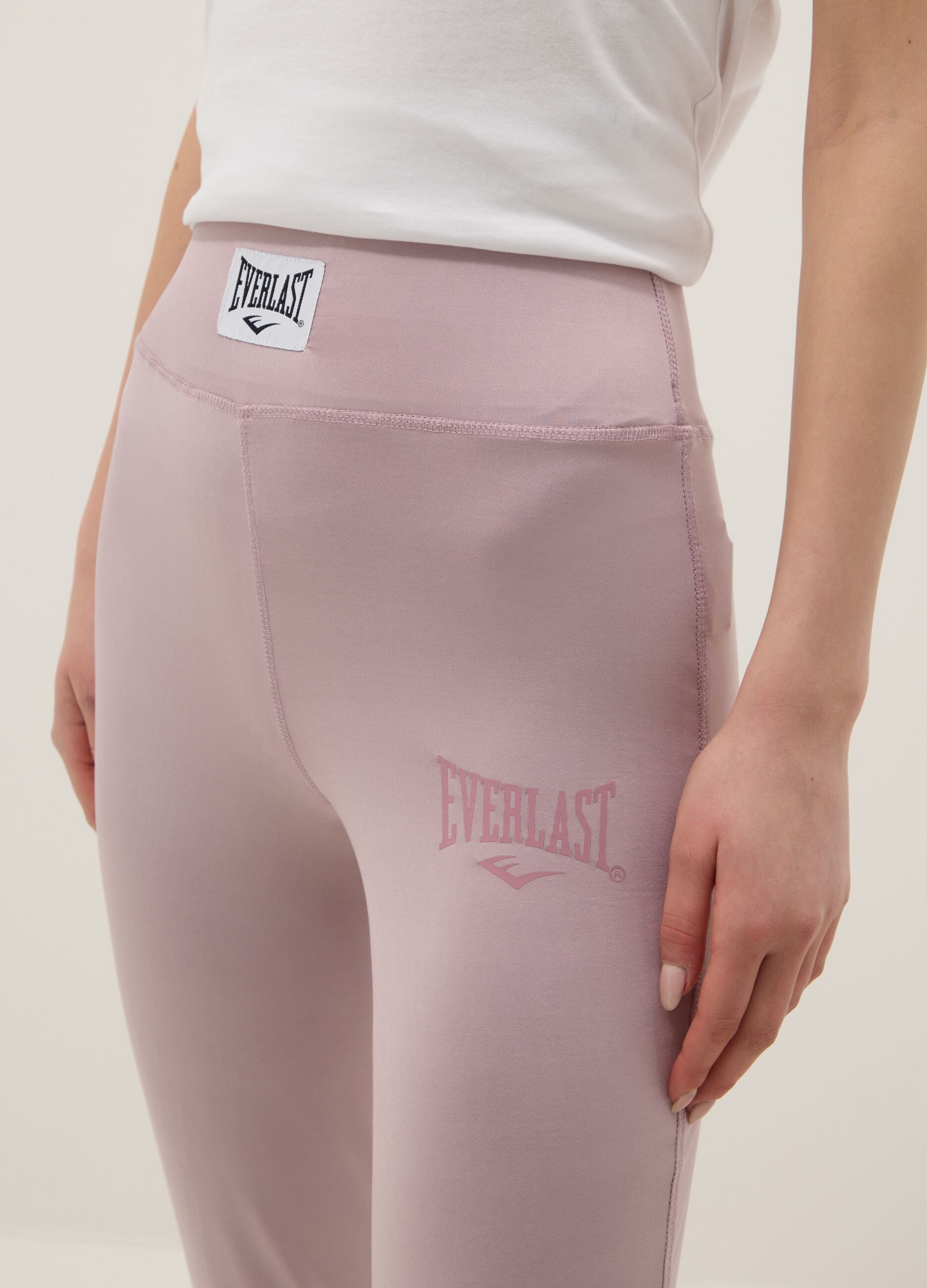 Pink regular fit leggings with Everlast logo