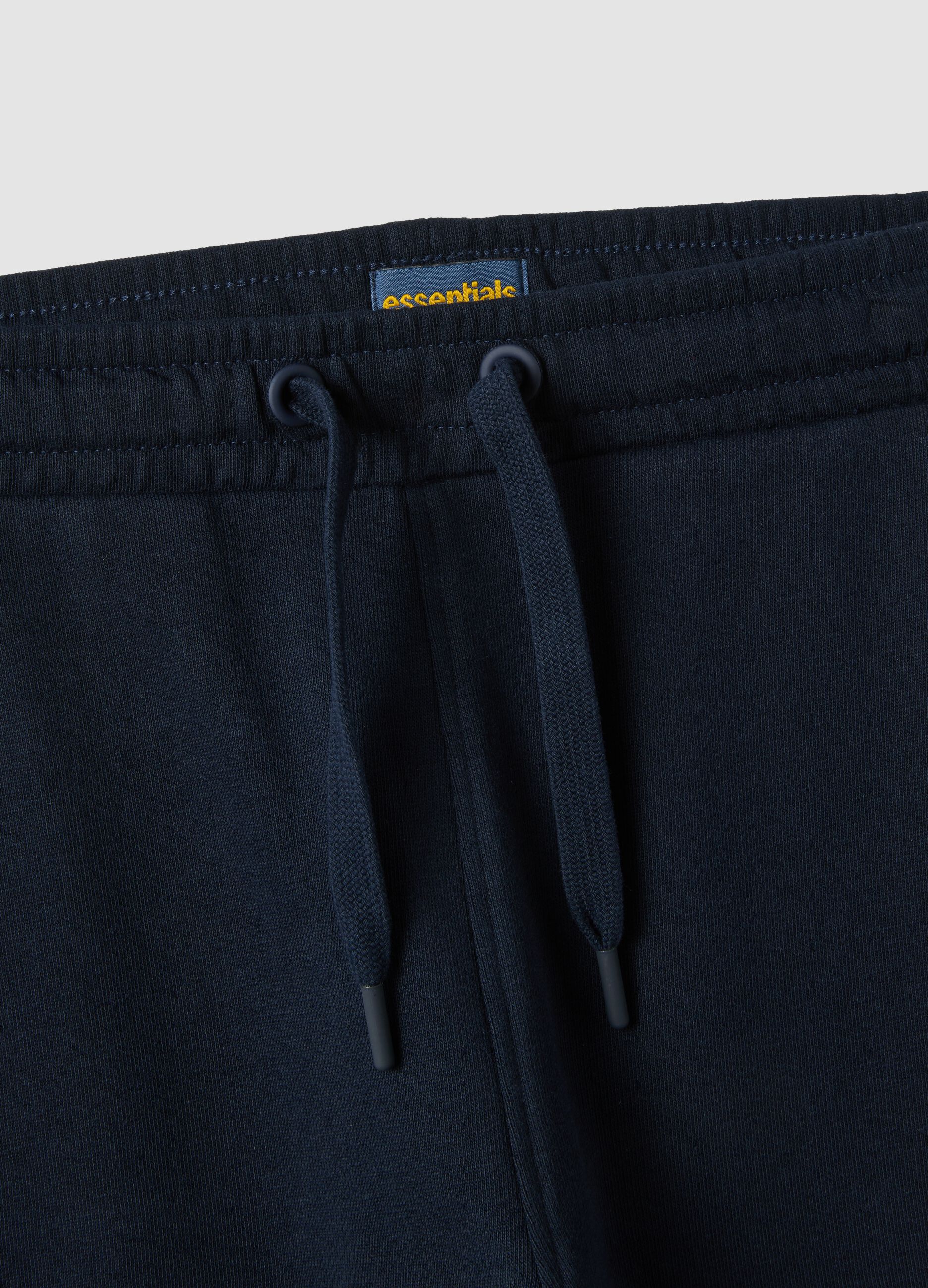 Navy organic cotton joggers with drawstring for boys