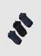 3-pack of blue ankle sports socks in stretch organic cotton_0