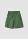 Green pure cotton cargo shorts_0